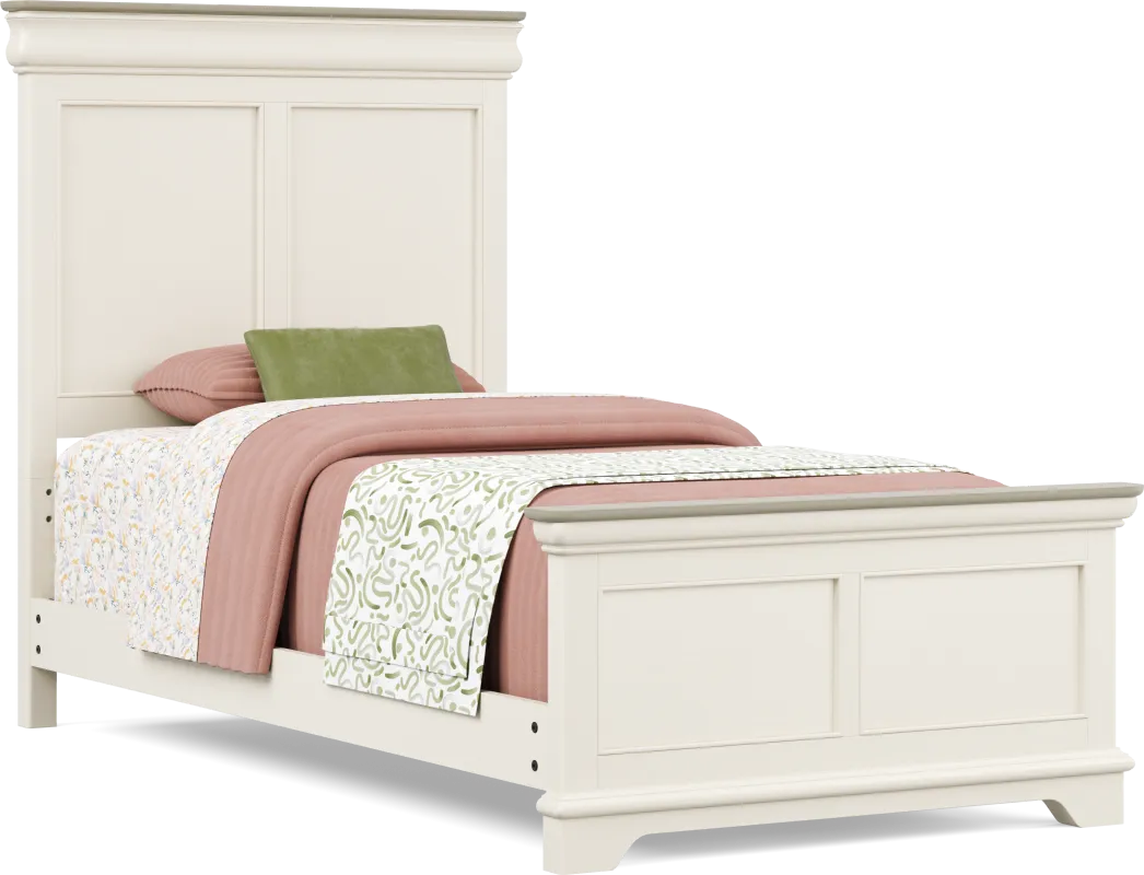 Kids Oberon Cream Twin Panel Bed