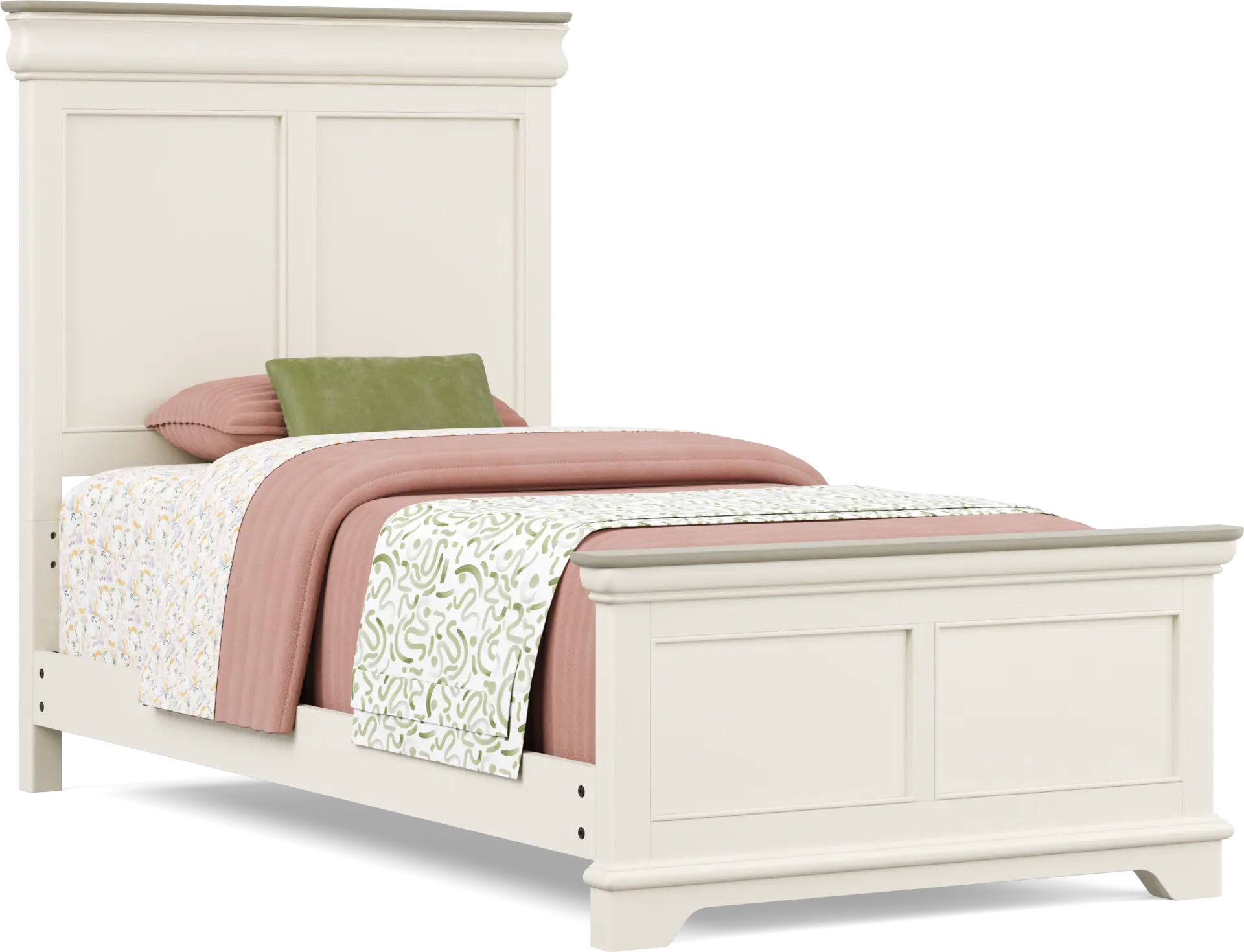 Kids Oberon Cream Twin Panel Bed
