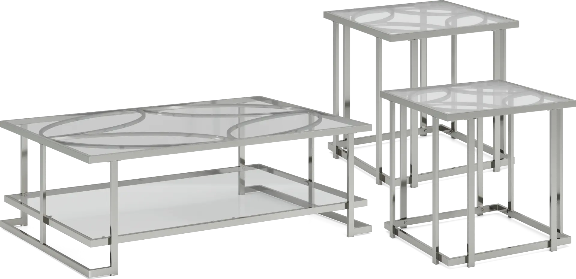 Nadine Silver 3 Pc Table Set