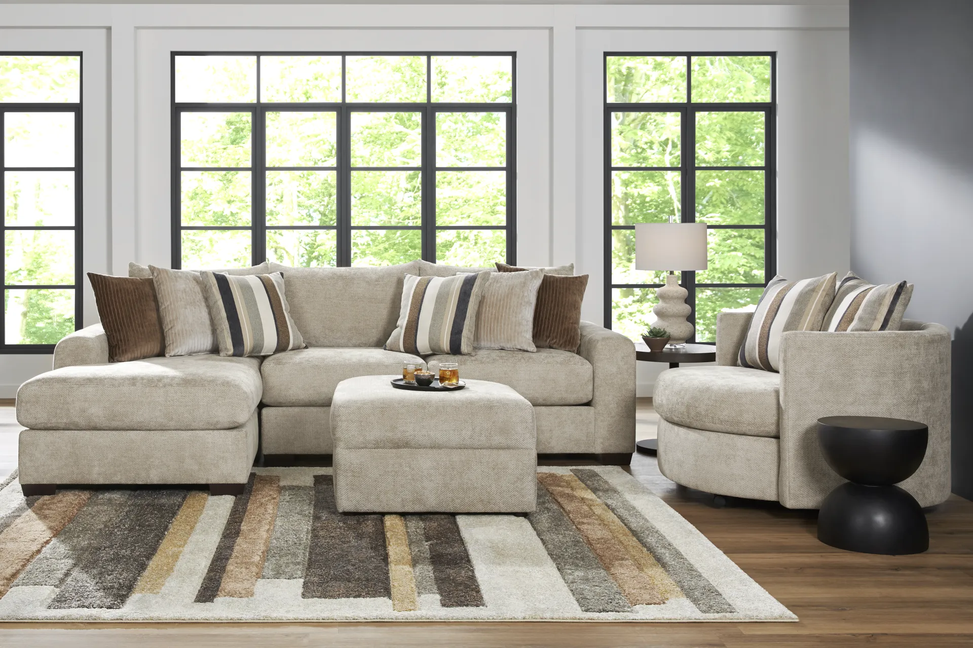 Martin Brown 3 Pc Sectional Living Room - Image 1