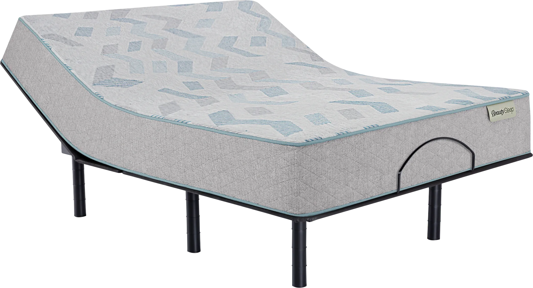 Beauty Sleep Oceana Mist Medium Hybrid King Mattress Set with Head Up Only Base - Thumbnail - Image 1