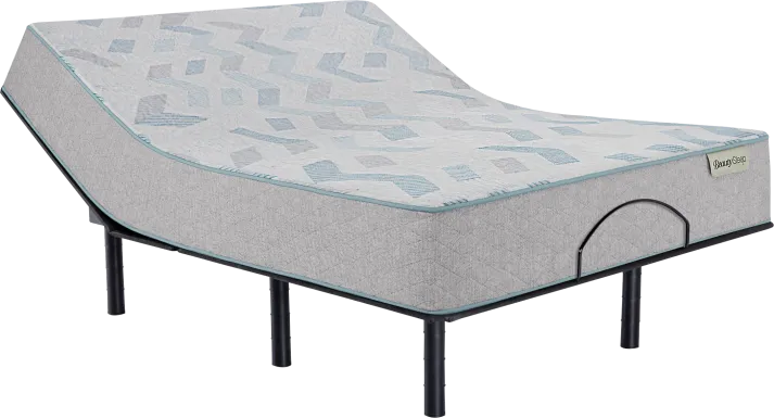 Beauty Sleep Oceana Mist Medium Hybrid Split King Mattress Set with Head Up Only Base