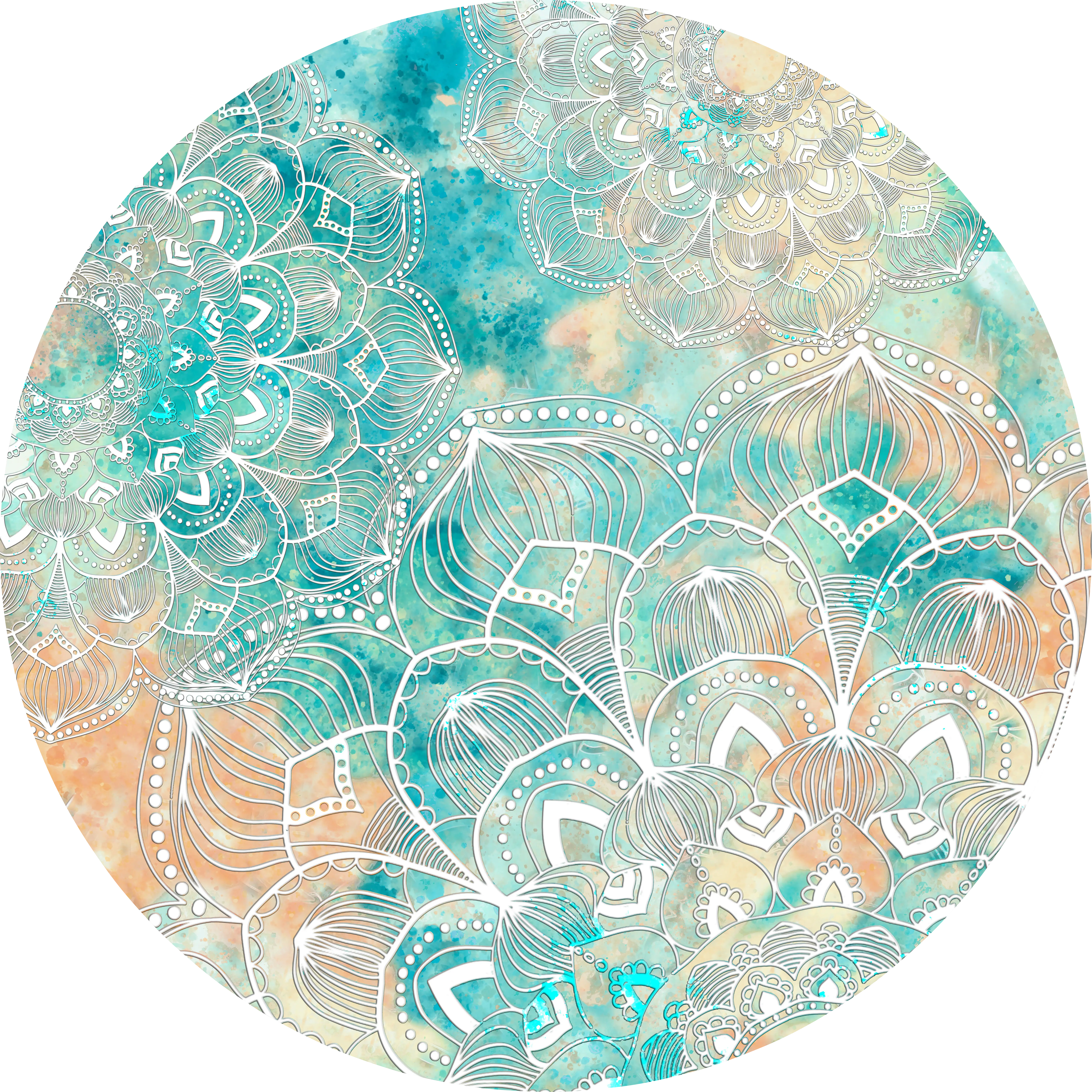 Kids Viggo Teal 5' Round Rug - Thumbnail - Image 1