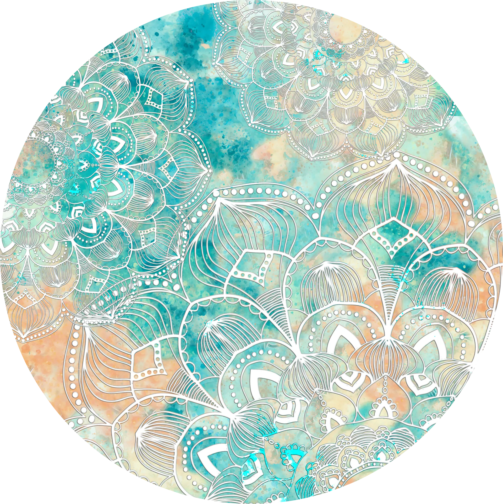 Kids Viggo Teal 5' Round Rug - Image 1