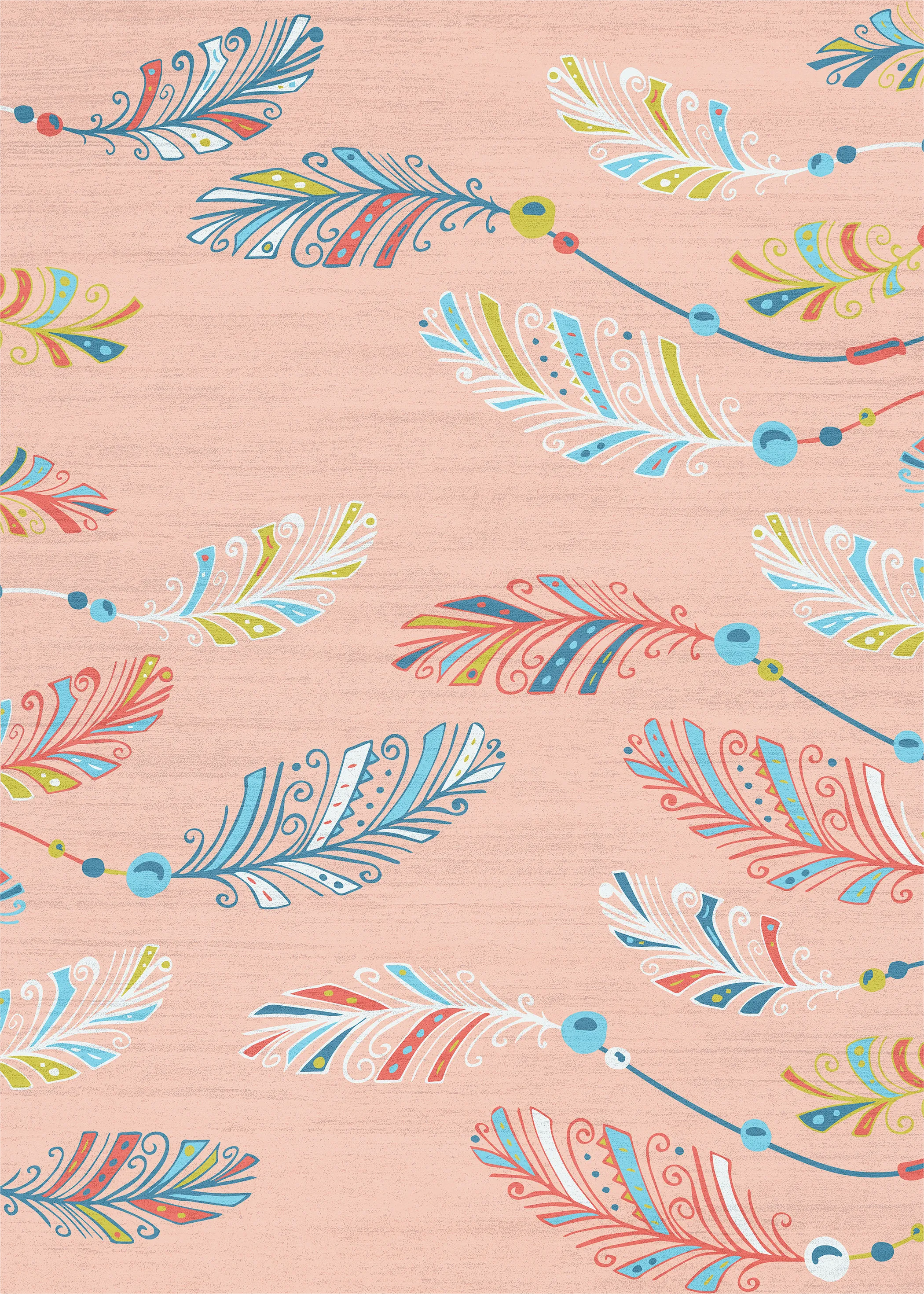 Kids Arlo Feather Pink 3'5 x 5' Rug - Thumbnail - Image 1