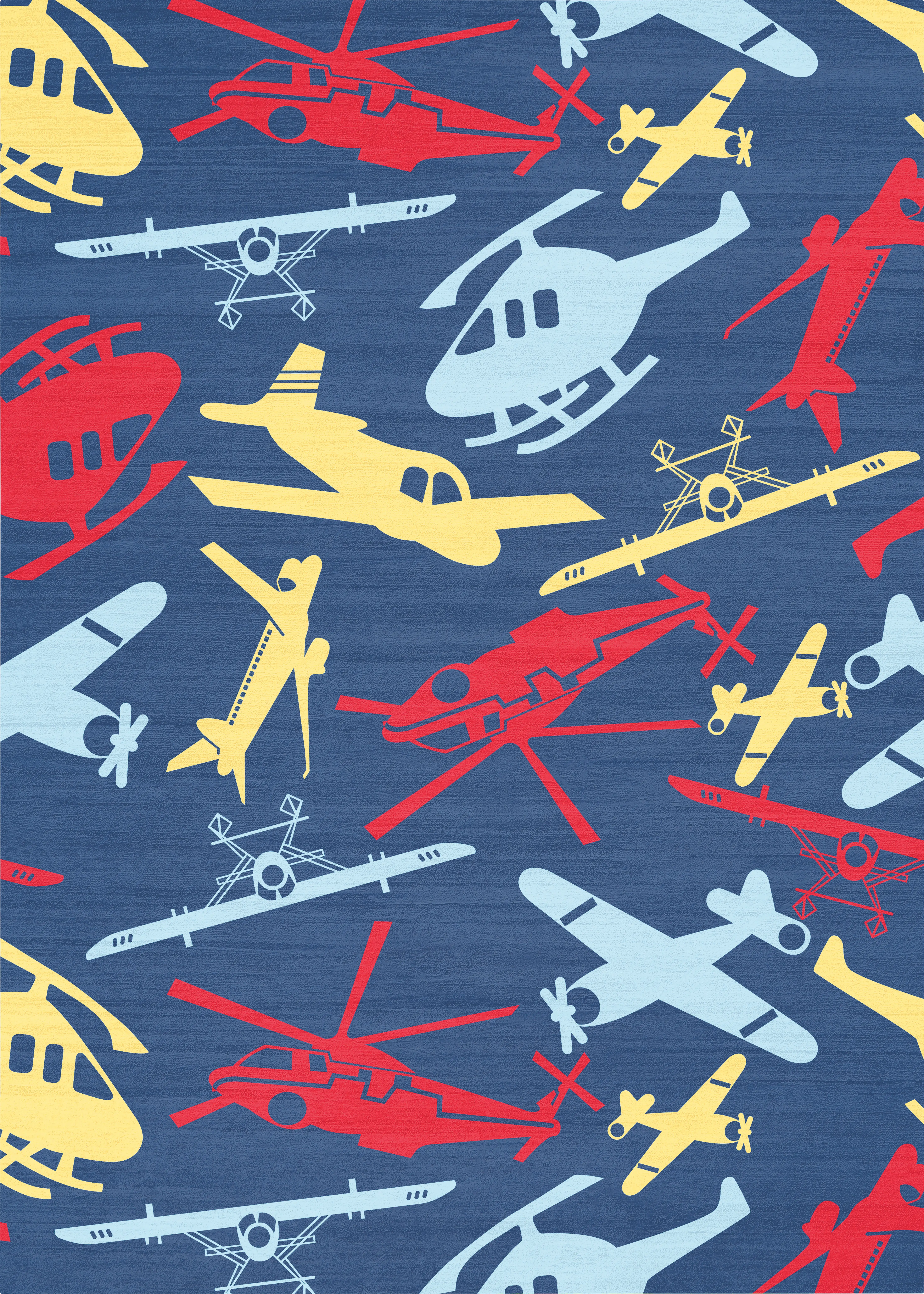 Kids Jet Set Navy 3'5 x 5' Rug - Thumbnail - Image 1