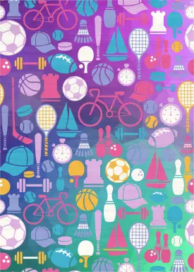 Kids Sports Medley Purple 6'6 x 9'2 Rug