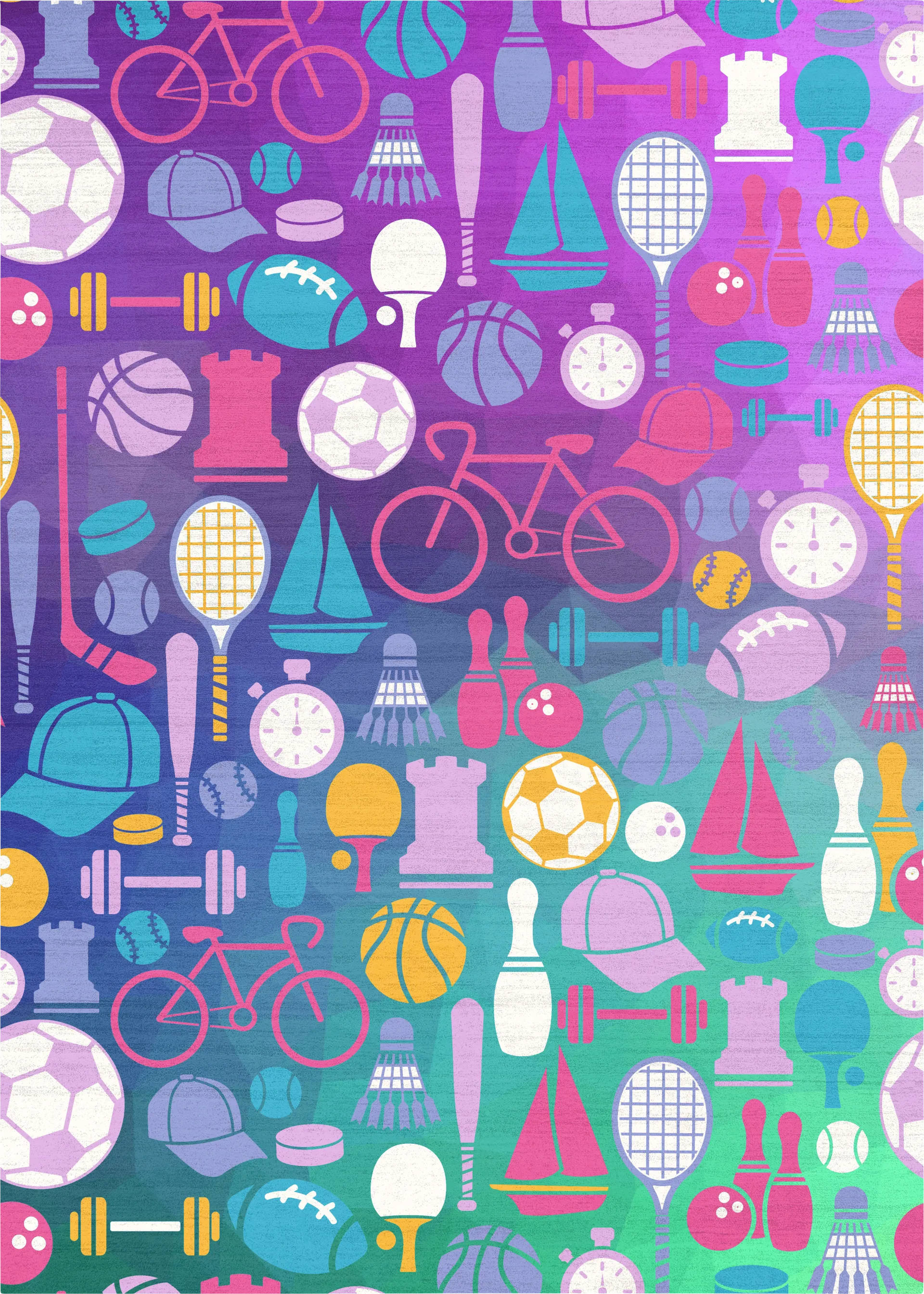 Kids Sports Medley Purple 4' x 6' Rug - Image 1