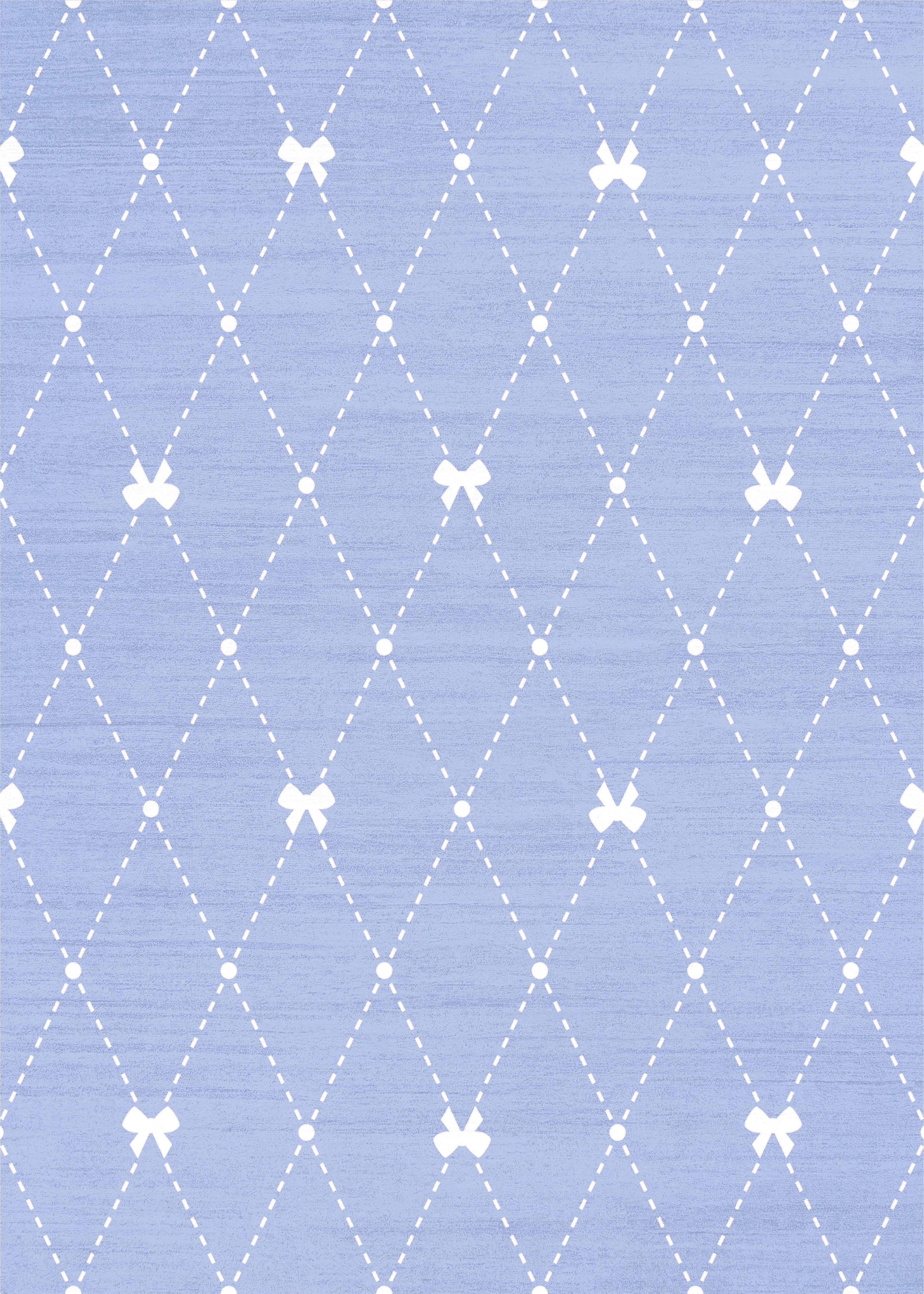 Kids Modest Bow Blue 4' x 6' Rug - Thumbnail - Image 1