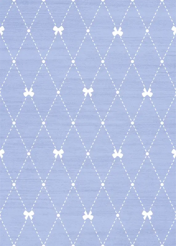 Kids Modest Bow Blue 4' x 6' Rug