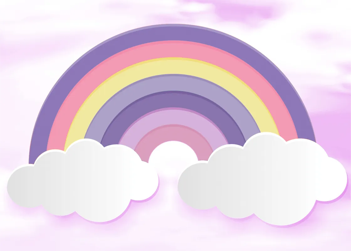 Kids Rainbow Whimsy Multi 5' x 7' Rug
