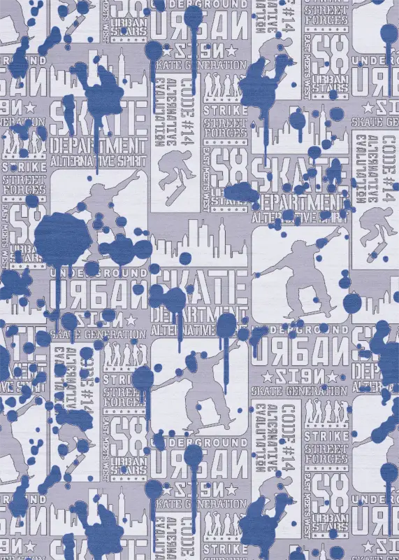 Kids Ollie Oasis Blue 4' x 6' Rug