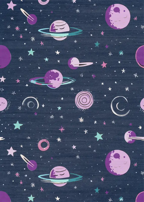 Kids Sparkling Stars Black 4' x 6' Rug