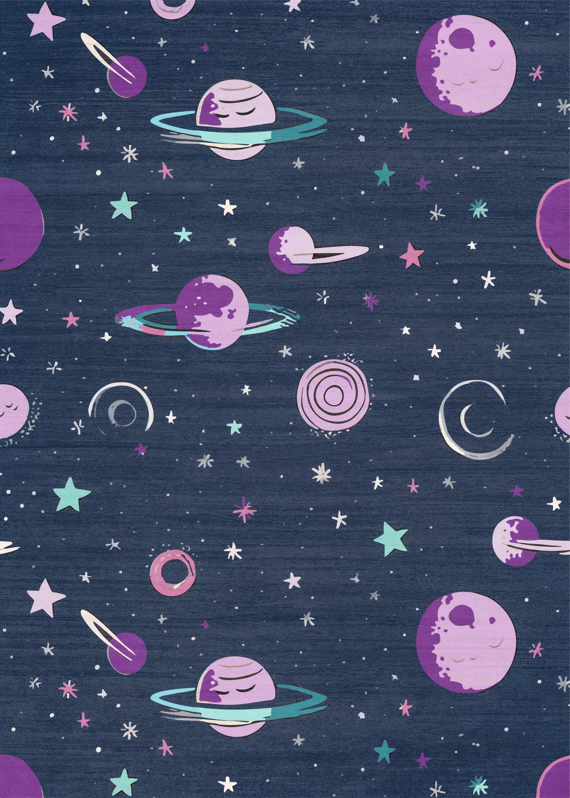 Kids Sparkling Stars Black 4' x 6' Rug - Image 1