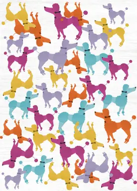 Kids Poodle Glam Multi 3'5 x 5' Rug