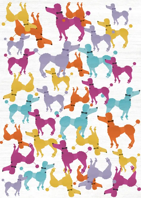 Kids Poodle Glam Multi 4' x 6' Rug