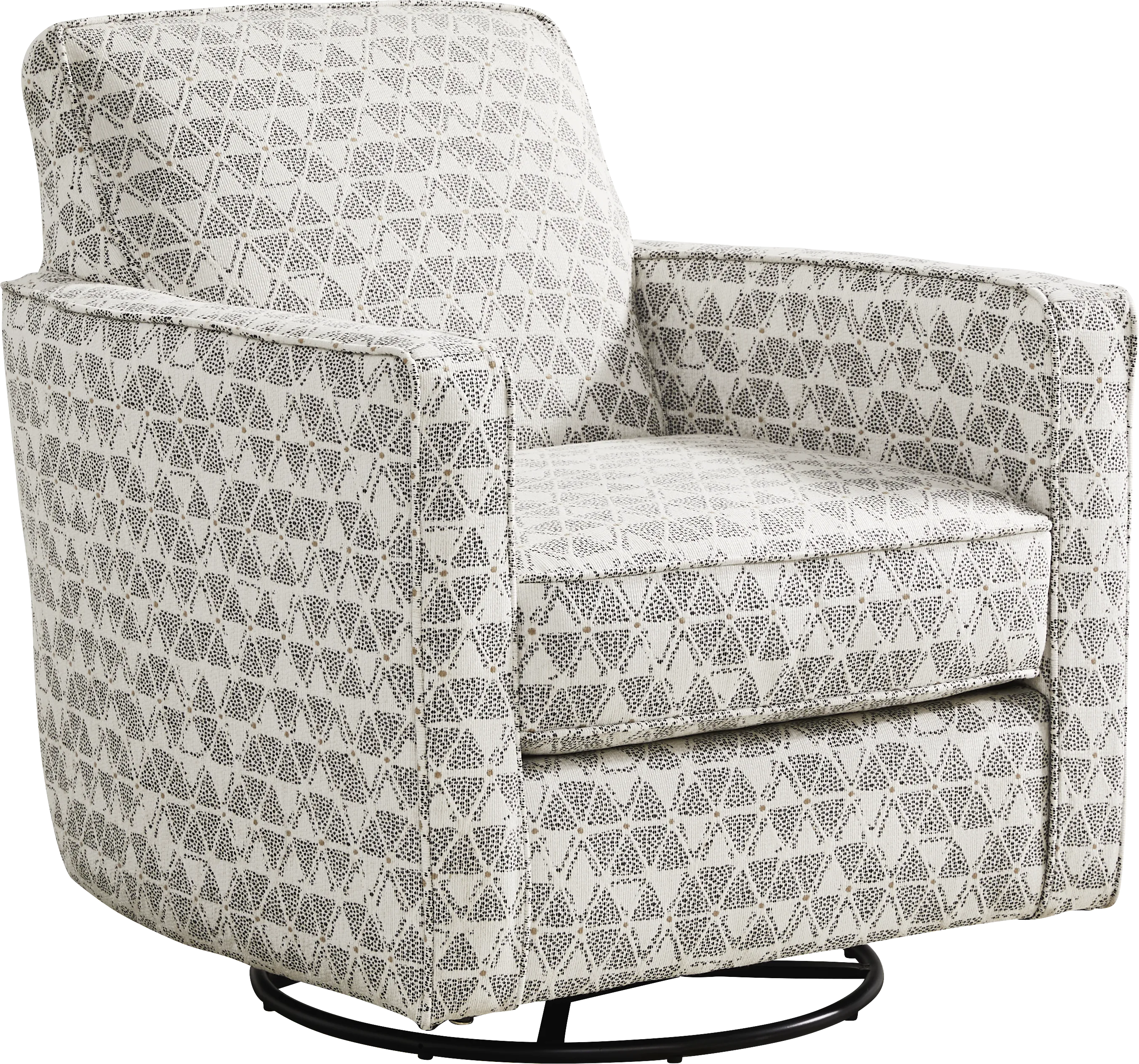 Salgado Beige Swivel Rocker Chair - Thumbnail - Image 1