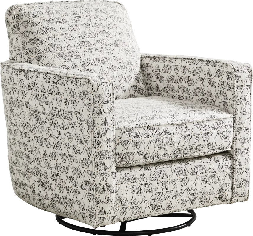 Salgado Beige Swivel Rocker Chair