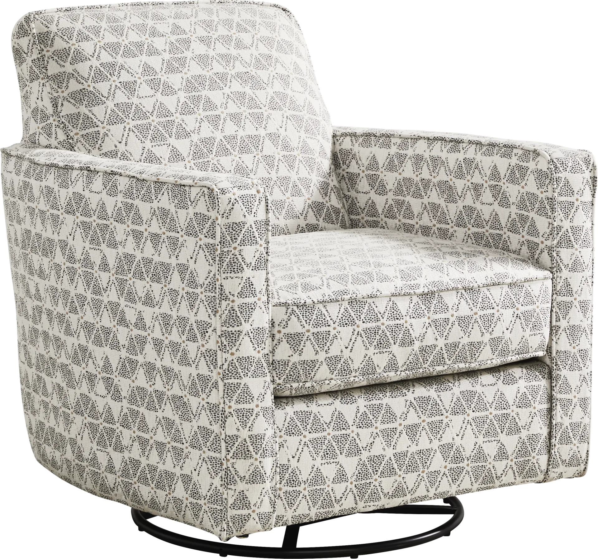Salgado Beige Swivel Rocker Chair - Image 1