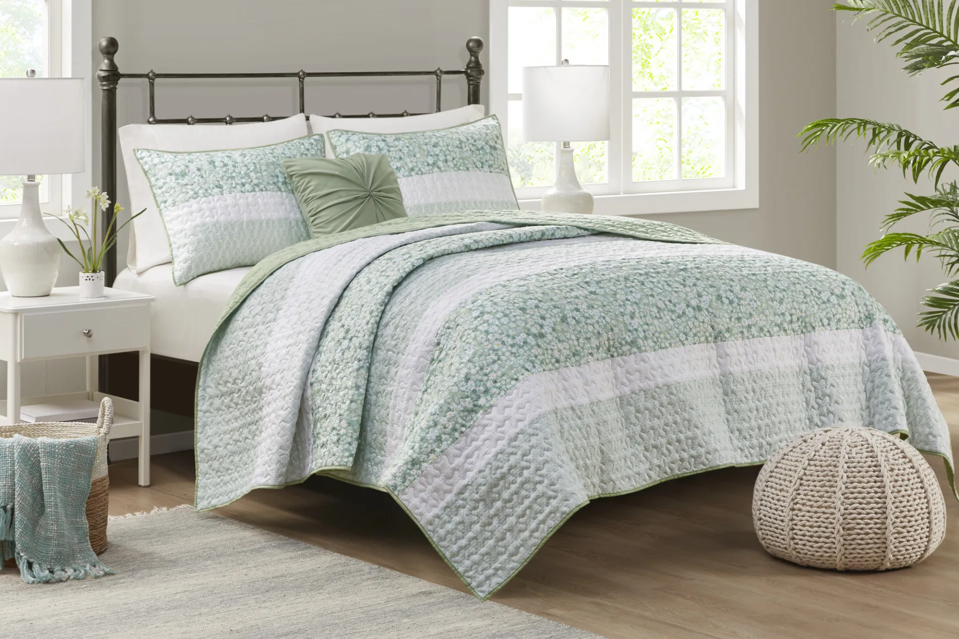 Chapote Green 4 Pc Full/Queen Quilt Set - Image 2