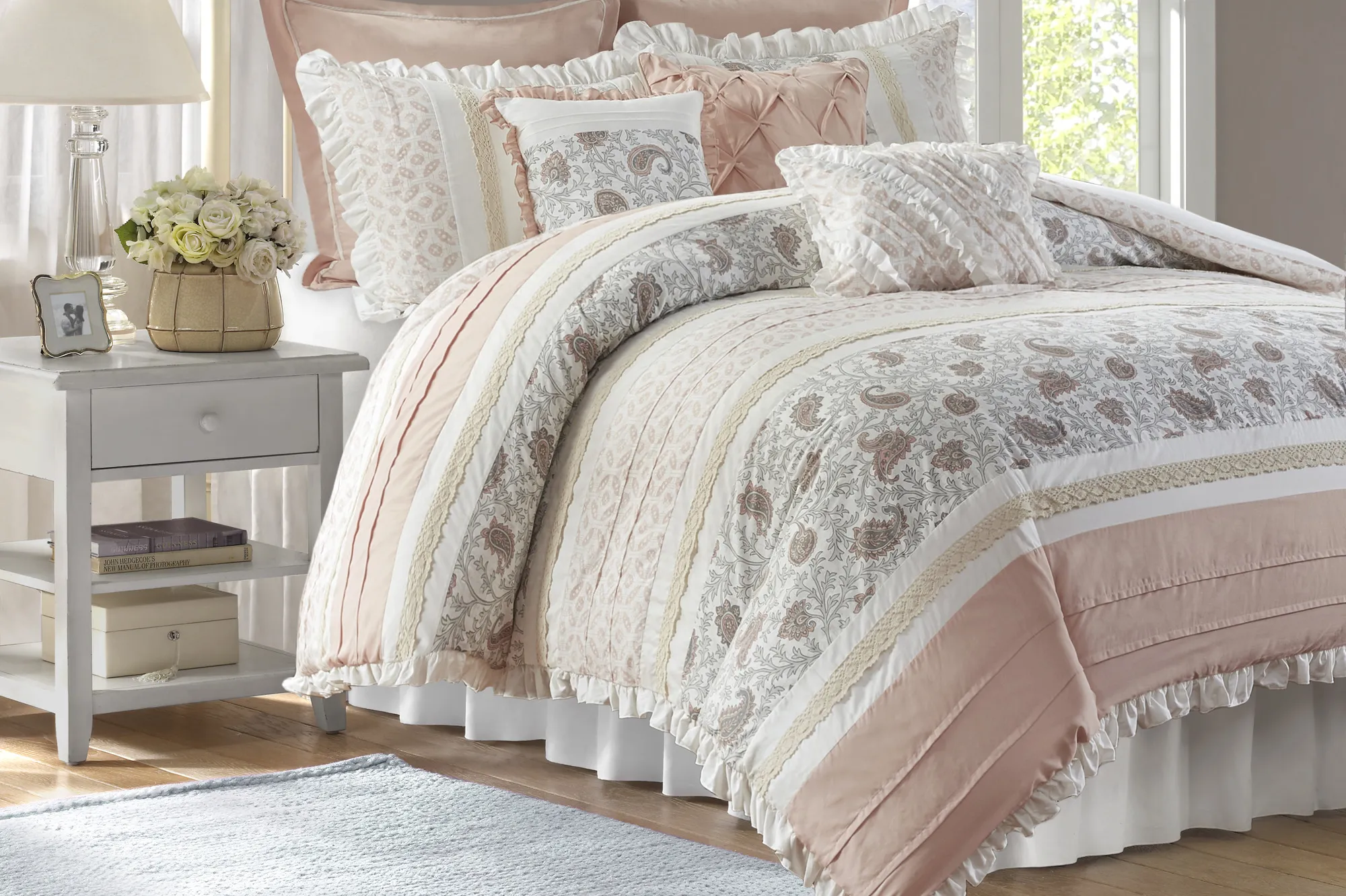 Marjory Blush 9 Pc King Comforter Set - Thumbnail - Image 2