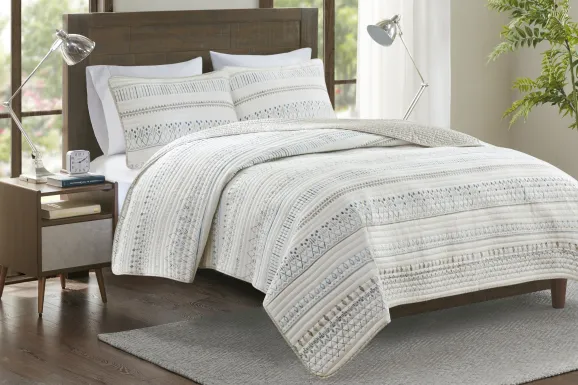 Shofner Taupe 3 Pc King/California King Quilt Set