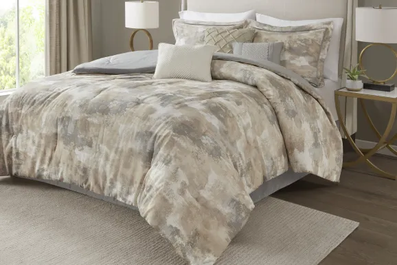 Sophora Gray 7 Pc California King Comforter Set