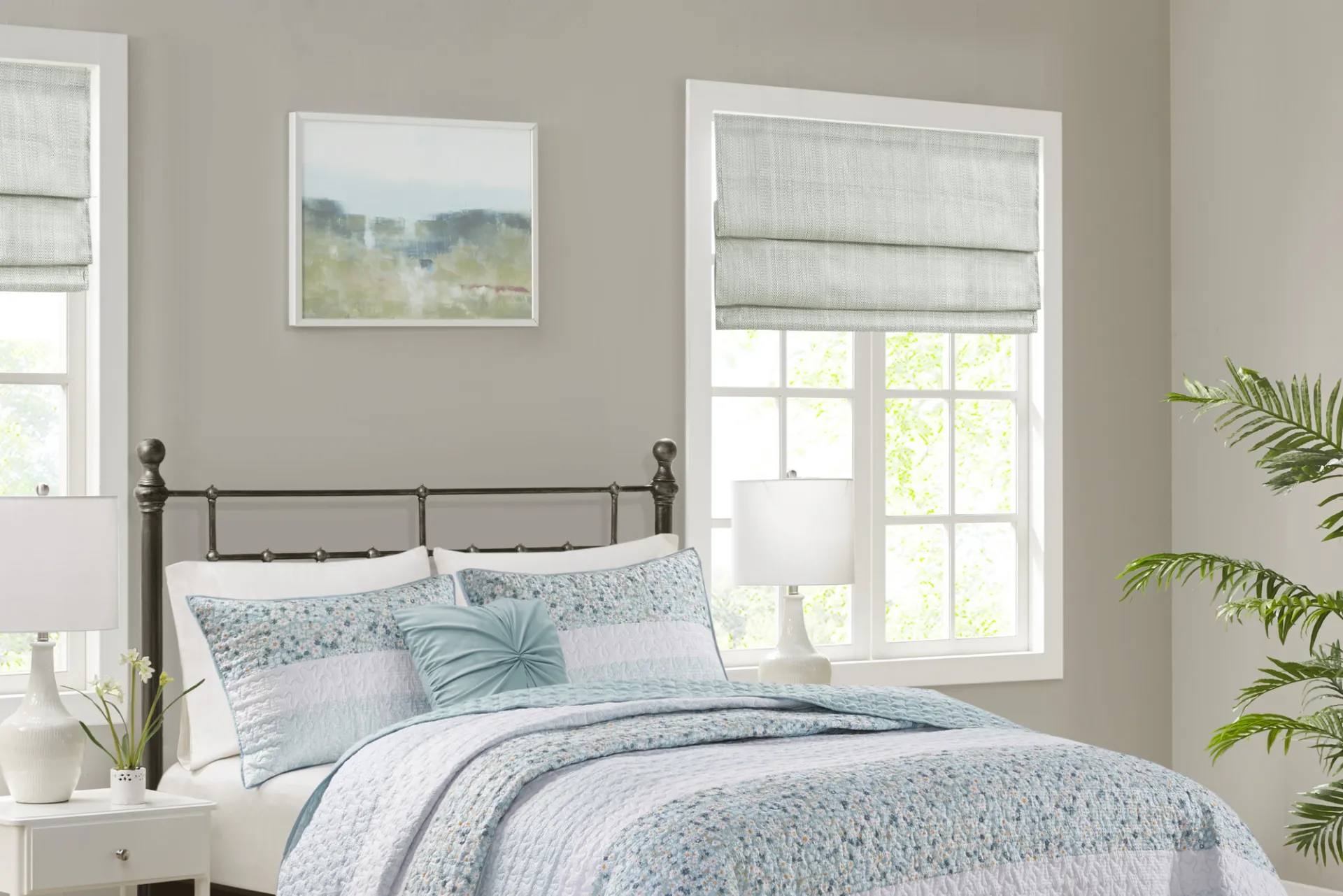 Chapote Blue 4 Pc King/California King Quilt Set - Image 1