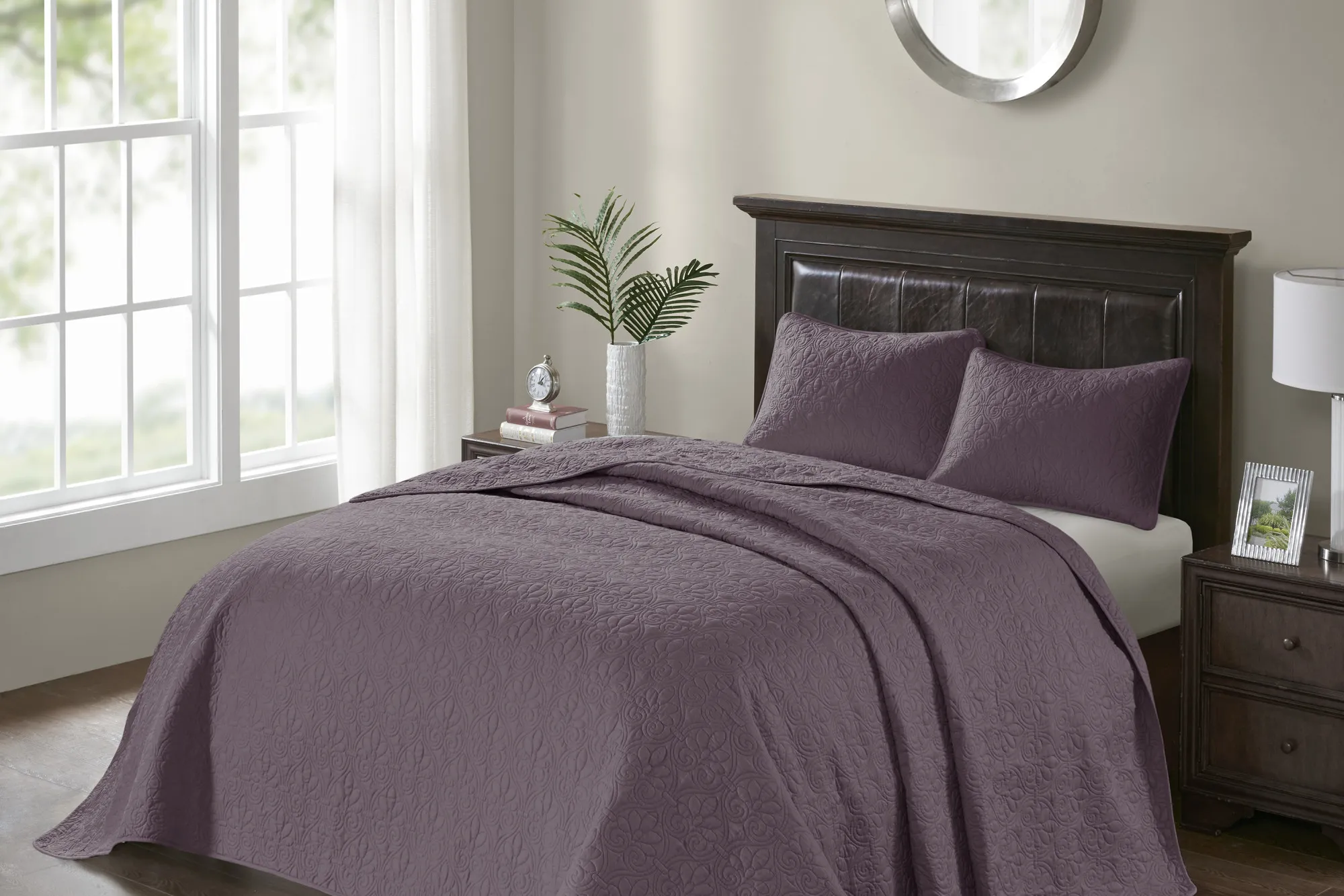 Toyah Purple 3 Pc King Bedspread Set - Thumbnail - Image 2