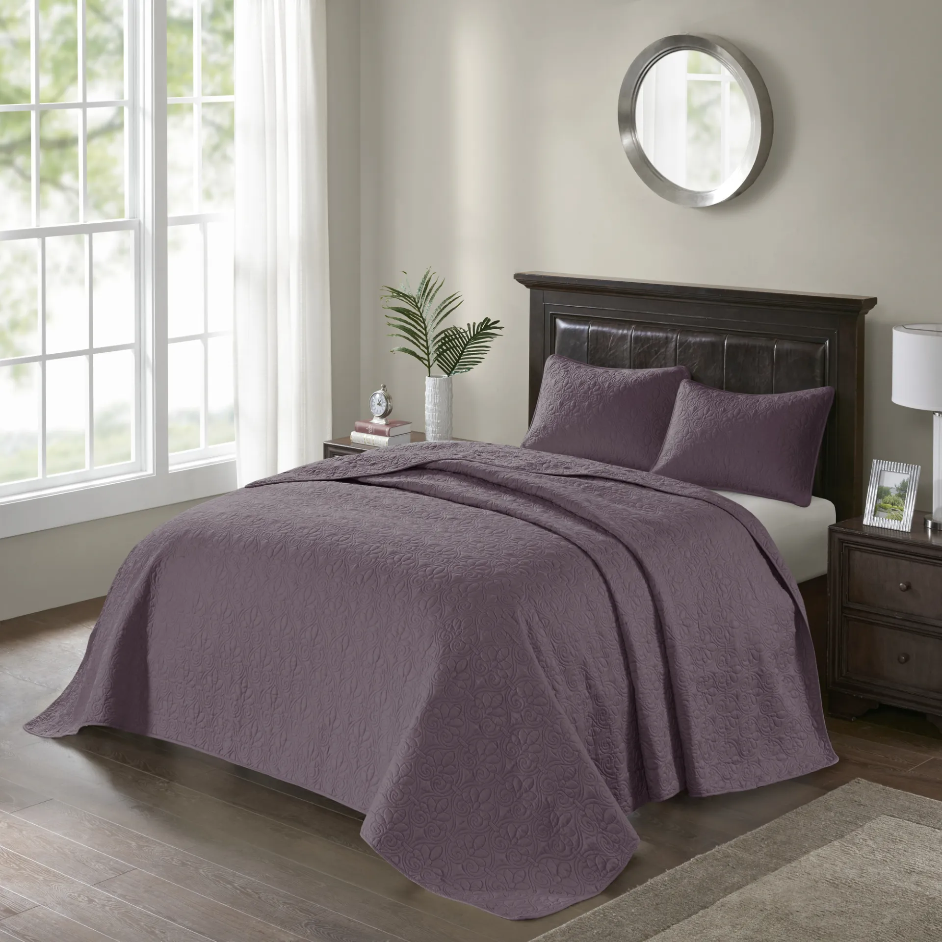 Toyah Purple 3 Pc King Bedspread Set - Image 2