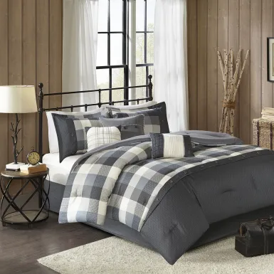 Dollahite Gray 7 Pc Queen Comforter Set