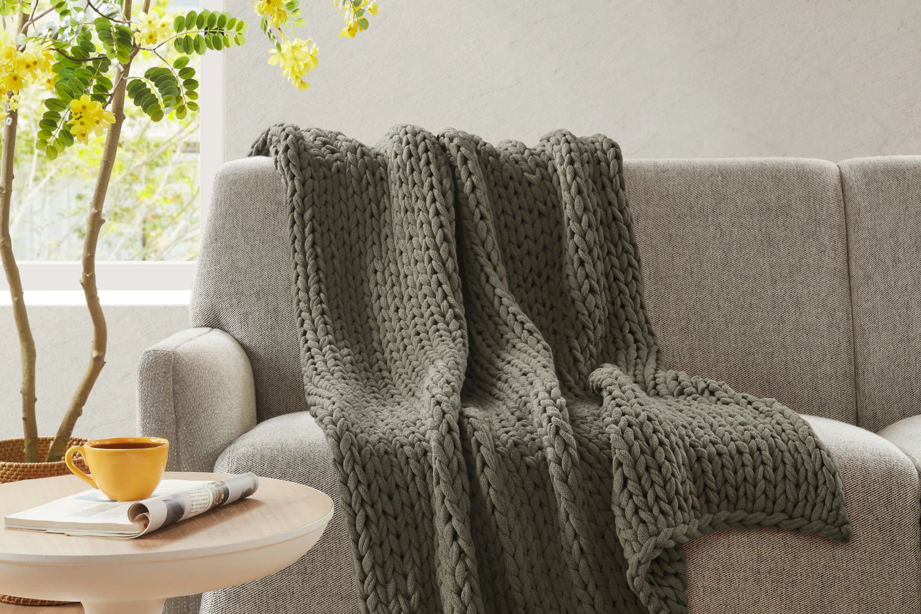 Apenzell Charcoal Throw Blanket - Thumbnail - Image 2