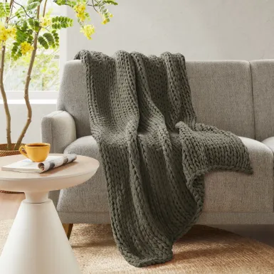 Apenzell Charcoal Throw Blanket