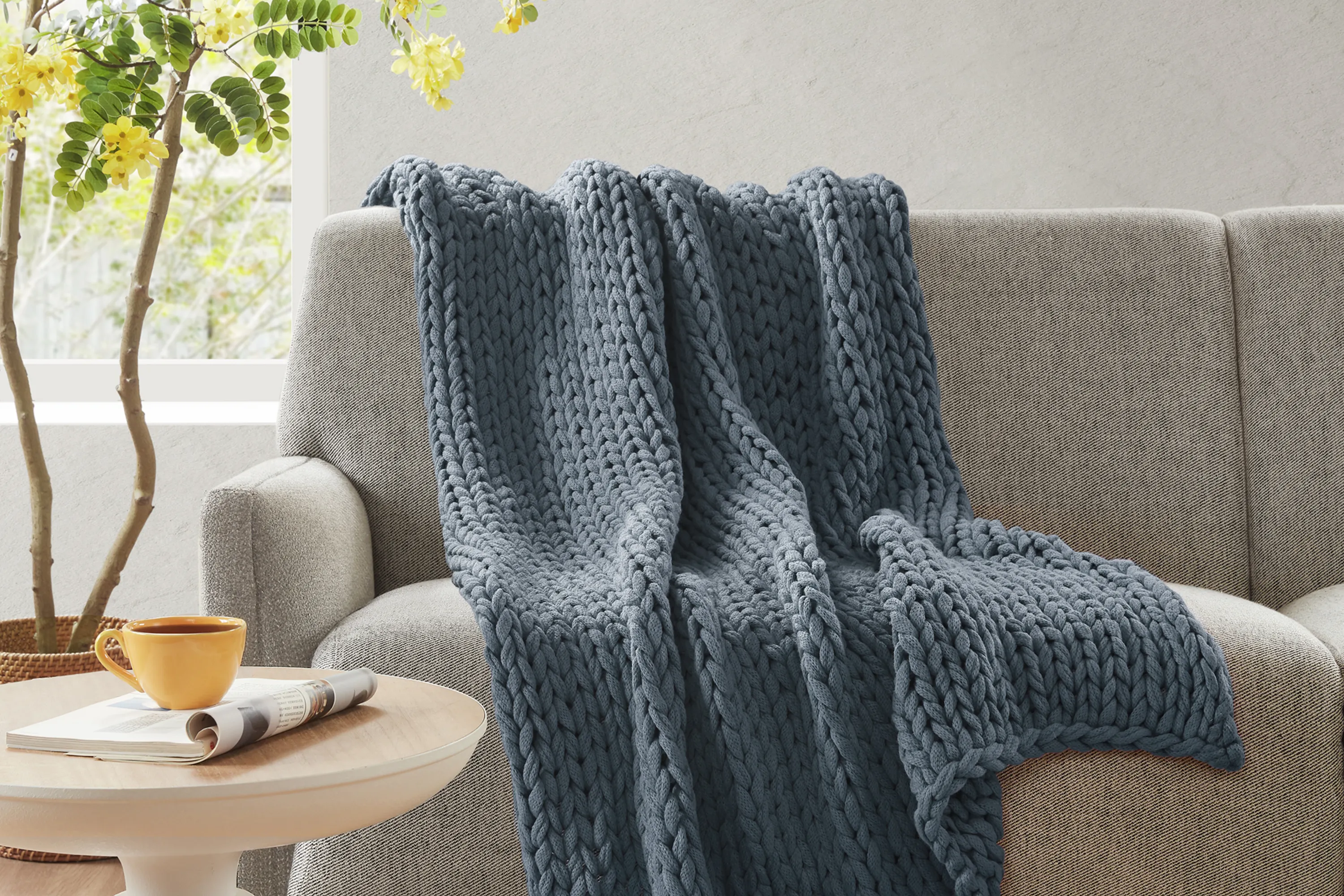 Apenzell Blue Throw Blanket - Thumbnail - Image 2