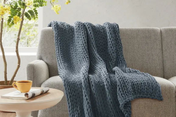 Apenzell Blue Throw Blanket