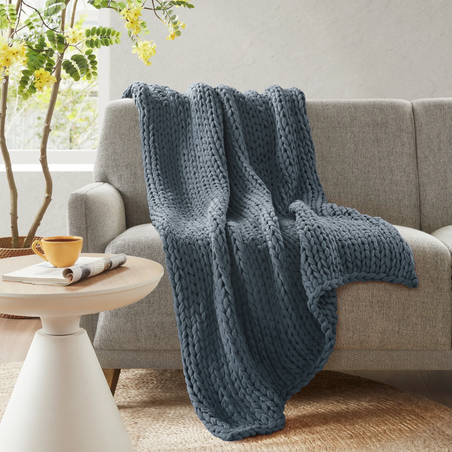 Apenzell Blue Throw Blanket - Image 1