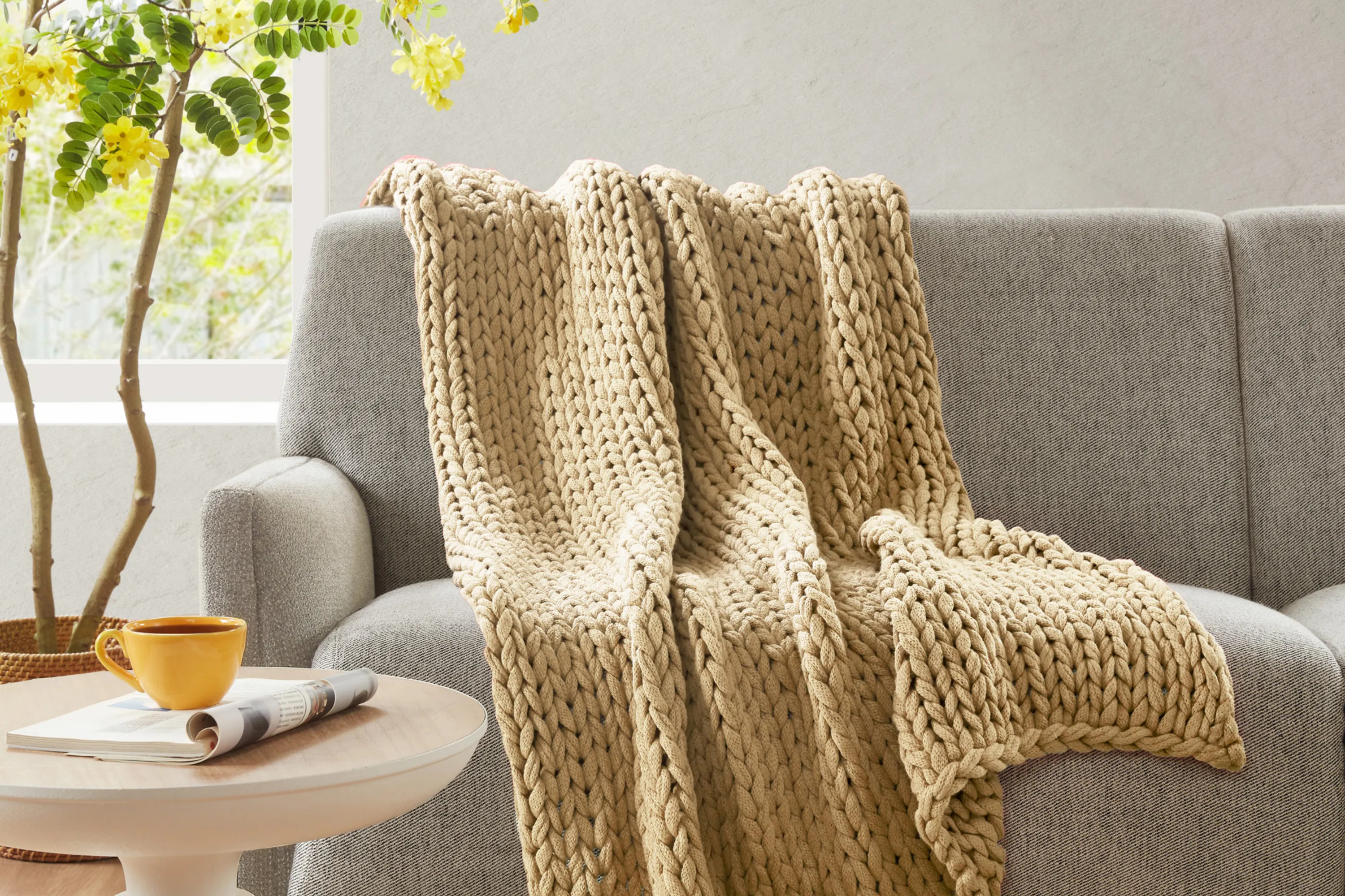 Apenzell Tan Throw Blanket - Thumbnail - Image 2