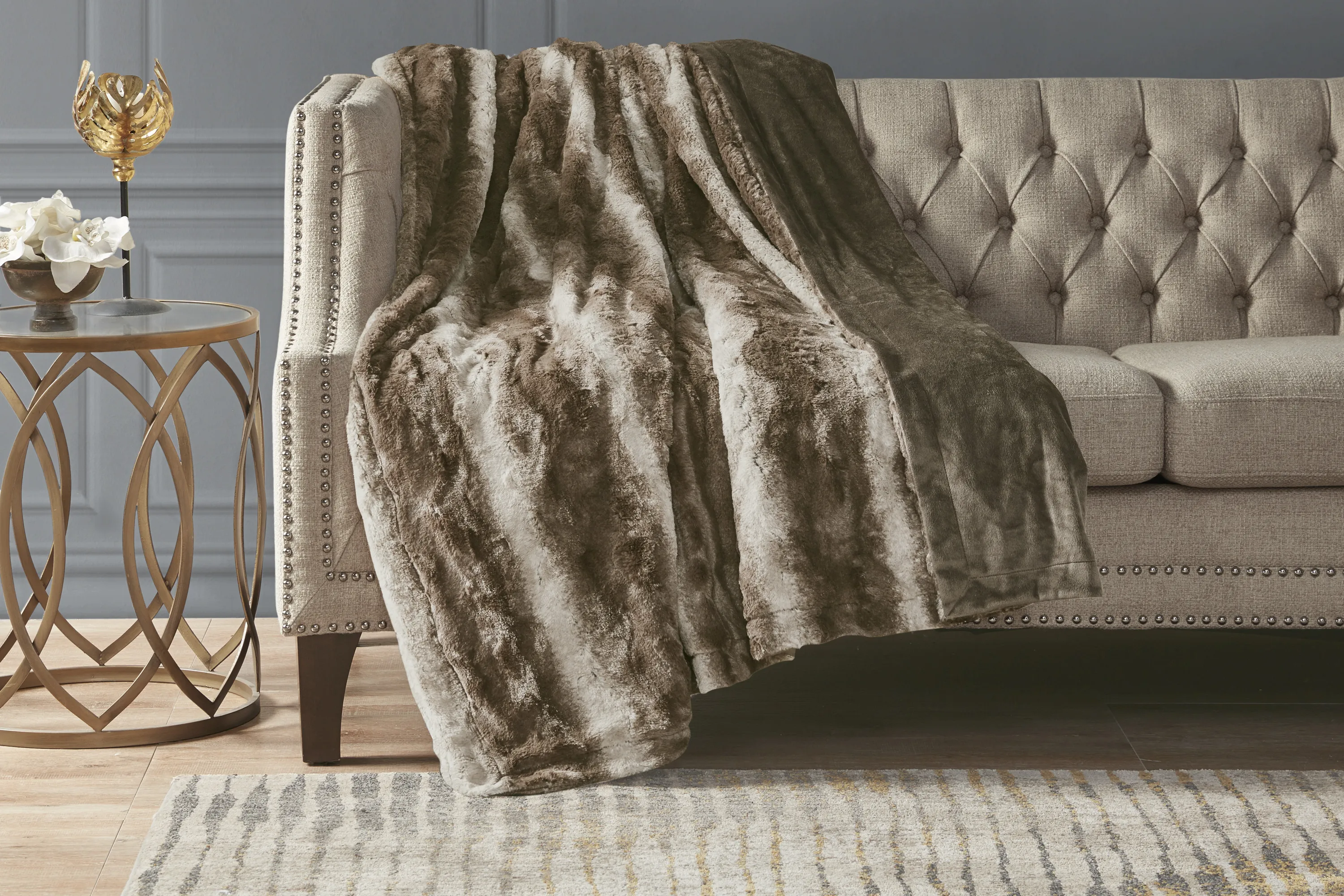 Bregenz Brown Throw Blanket - Thumbnail - Image 2