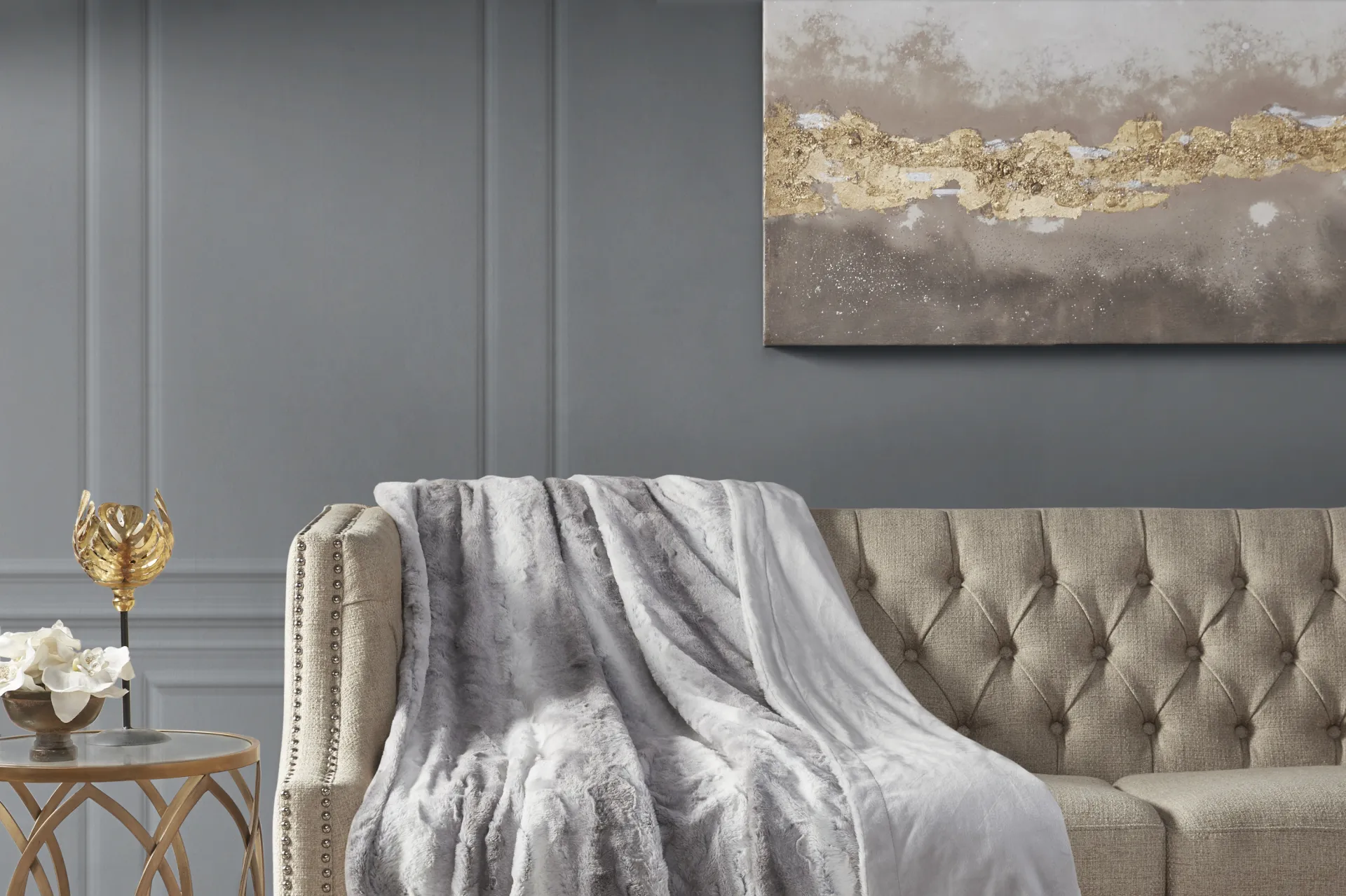 Bregenz Gray Throw Blanket - Image 2