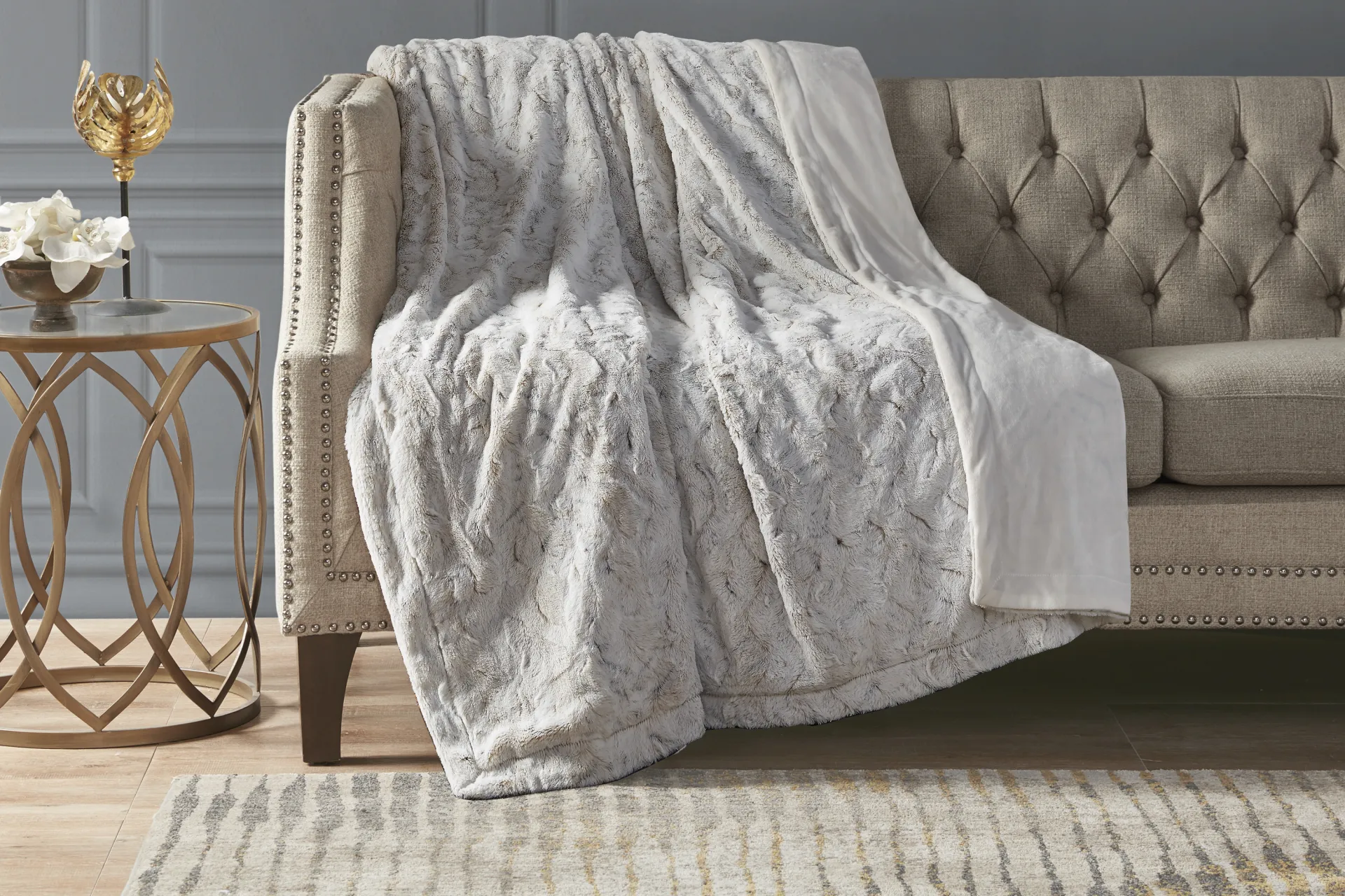 Bregenz Off-White Throw Blanket - Image 2