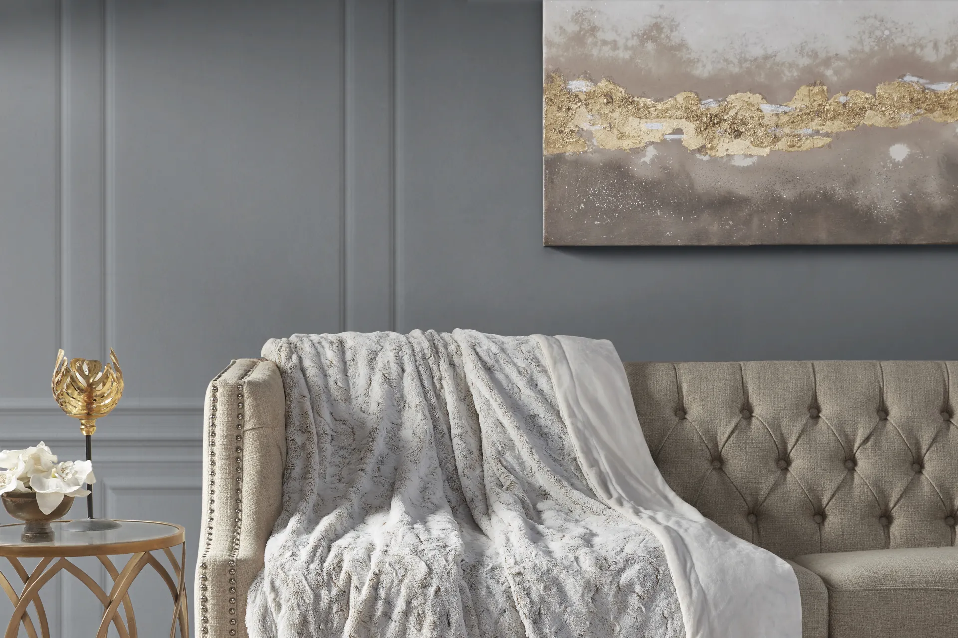 Bregenz Off-White Throw Blanket - Image 2