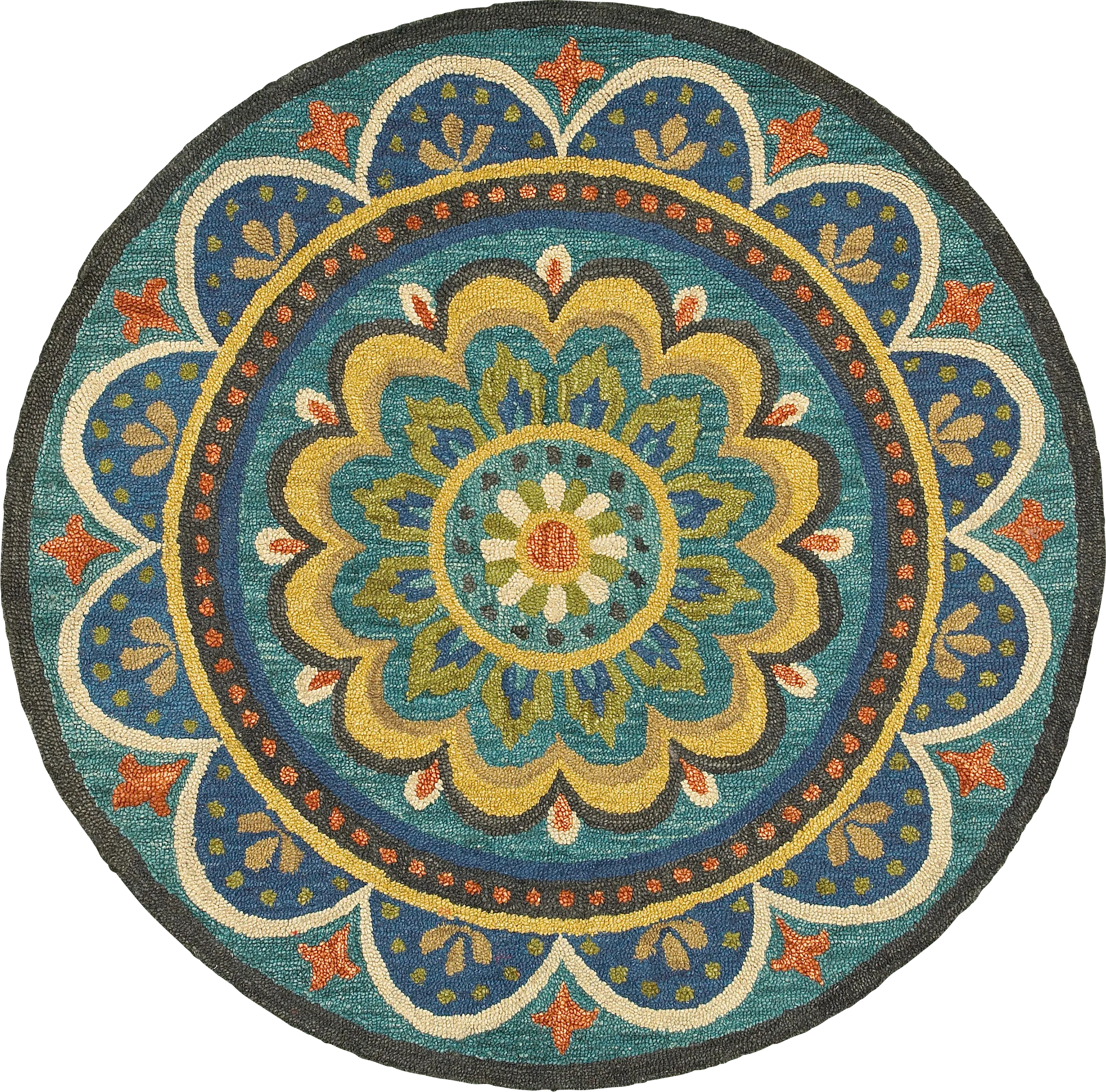 Kifle Teal 6' Round Rug - Thumbnail - Image 1