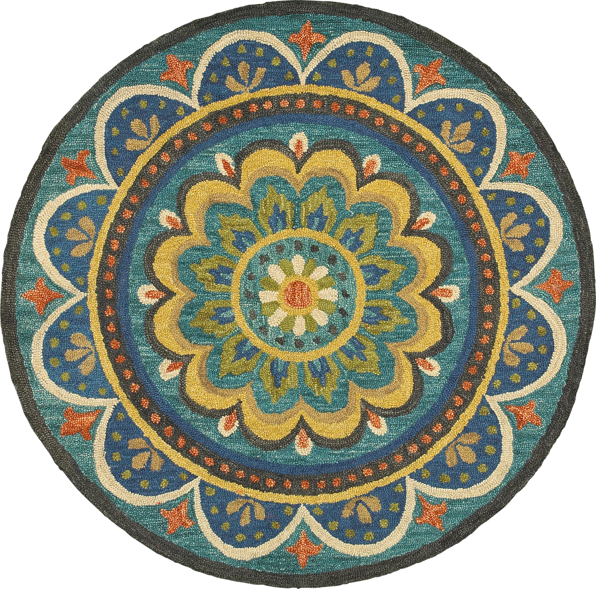 Kifle Teal 6' Round Rug - Image 1