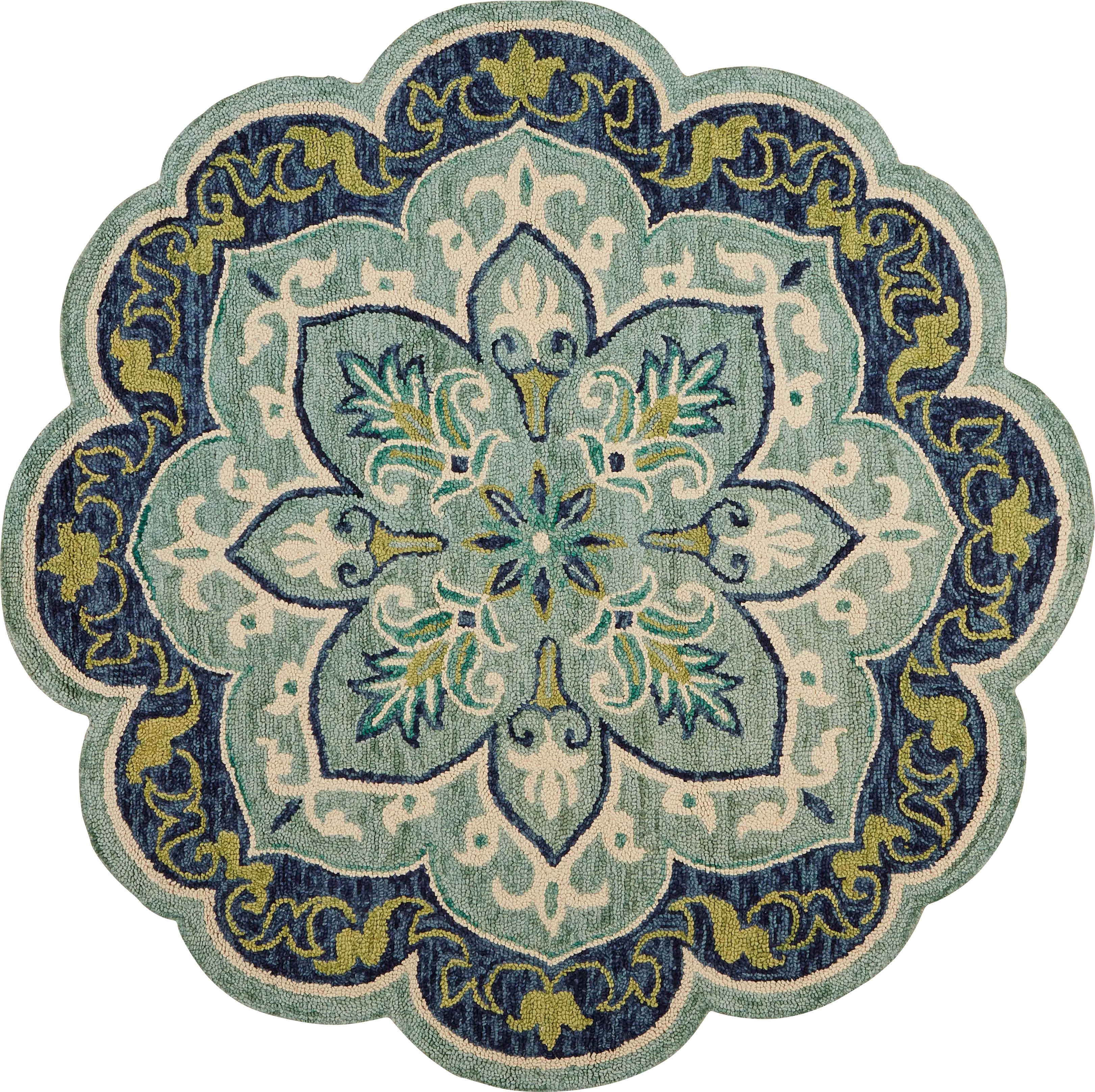 Harst Blue 6' Round Rug