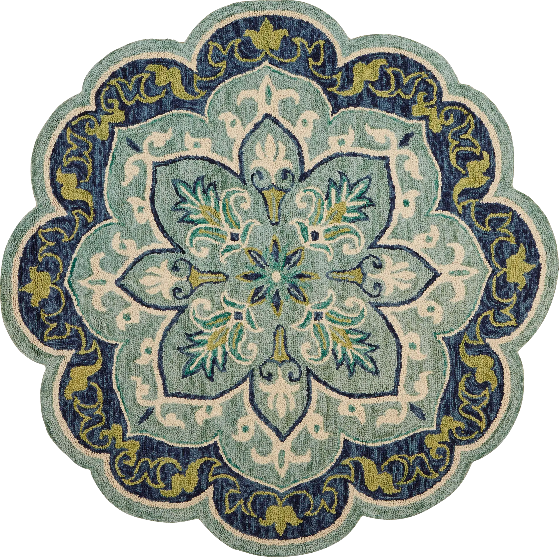 Harst Blue 6' Round Rug