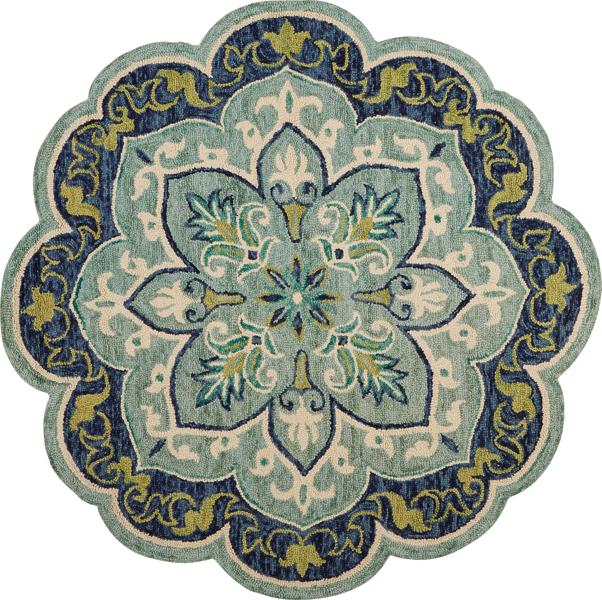 Harst Blue 6' Round Rug - Image 1