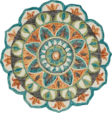Haben Orange 6' Round Rug