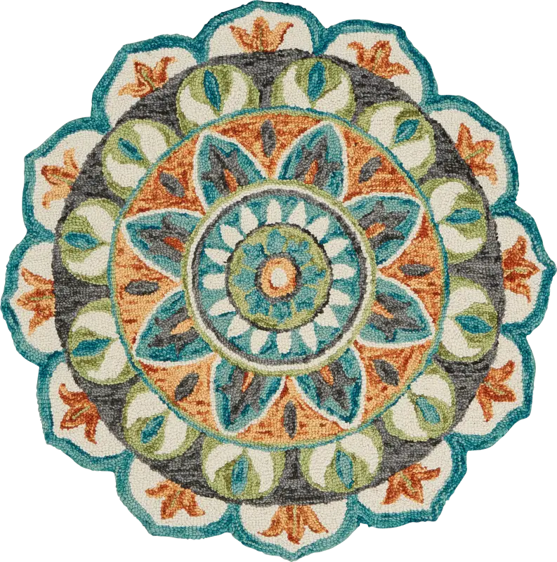Haben Orange 6' Round Rug
