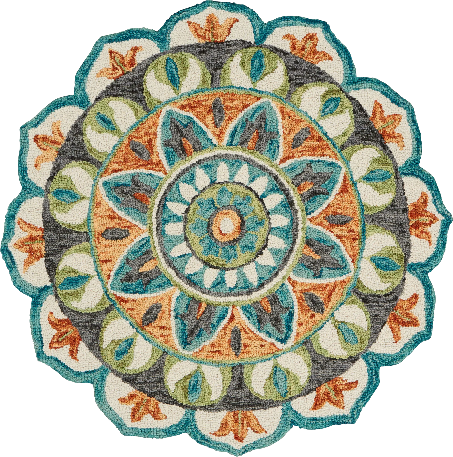 Haben Orange 4' Round Rug - Image 1