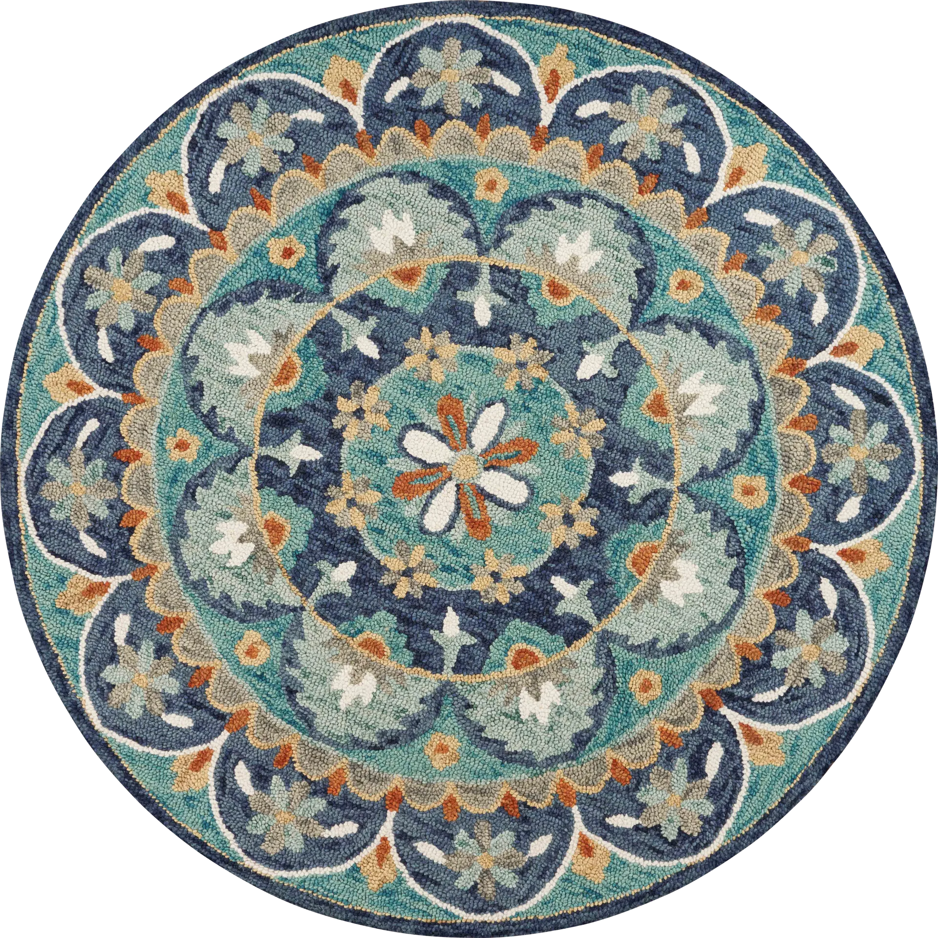 Liah Blue 4' Round Rug - Image 1